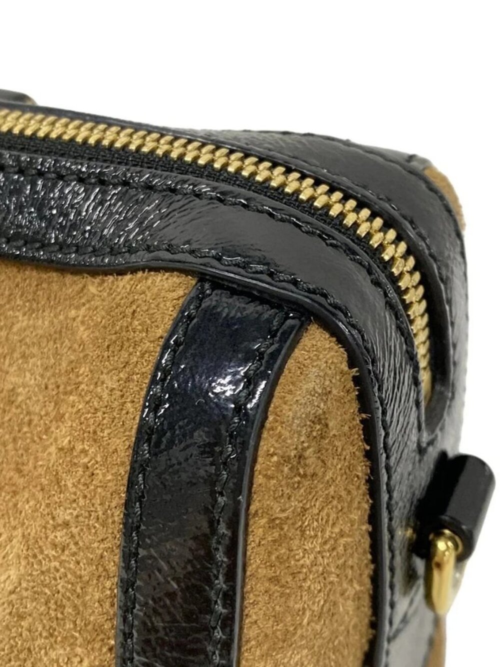 GUCCI Ophidia Medium Top Handle Bag 524532 Brown Black Multi Suede Cotton - - Picture 11 of 15